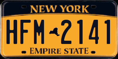 NY license plate HFM2141