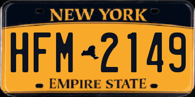 NY license plate HFM2149