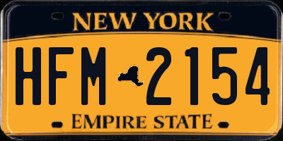 NY license plate HFM2154