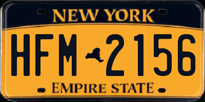 NY license plate HFM2156