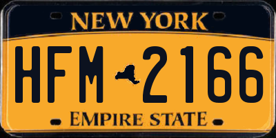 NY license plate HFM2166