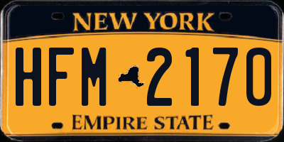 NY license plate HFM2170