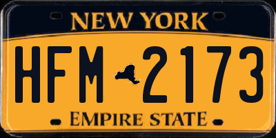 NY license plate HFM2173