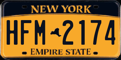 NY license plate HFM2174