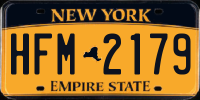 NY license plate HFM2179