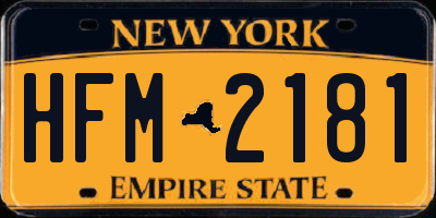 NY license plate HFM2181