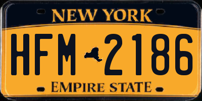NY license plate HFM2186