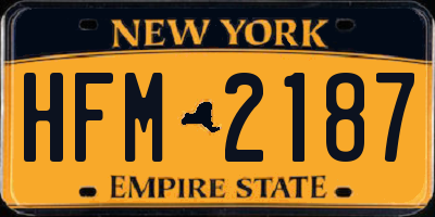 NY license plate HFM2187