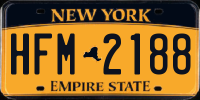 NY license plate HFM2188