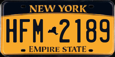 NY license plate HFM2189