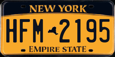 NY license plate HFM2195