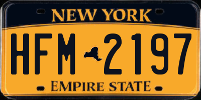 NY license plate HFM2197