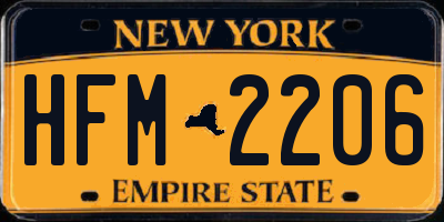 NY license plate HFM2206