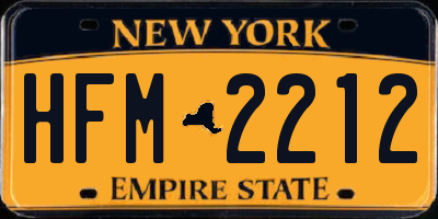 NY license plate HFM2212