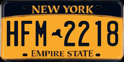NY license plate HFM2218