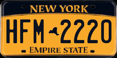 NY license plate HFM2220