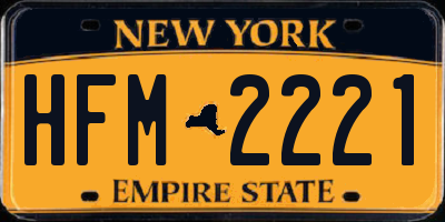 NY license plate HFM2221