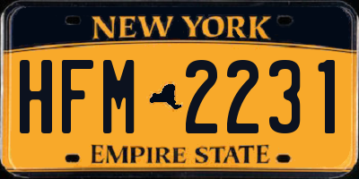 NY license plate HFM2231