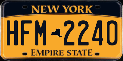 NY license plate HFM2240