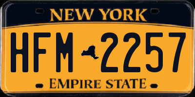 NY license plate HFM2257