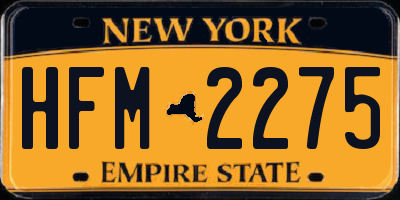 NY license plate HFM2275