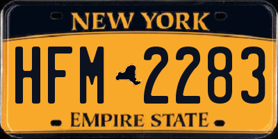 NY license plate HFM2283