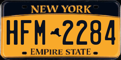 NY license plate HFM2284