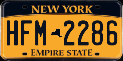 NY license plate HFM2286
