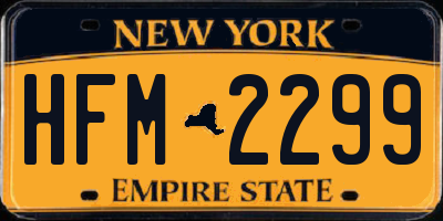 NY license plate HFM2299