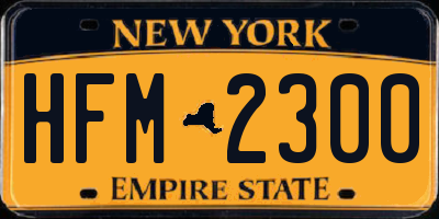 NY license plate HFM2300