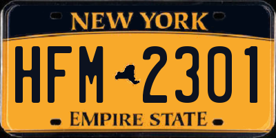 NY license plate HFM2301