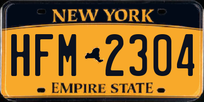 NY license plate HFM2304