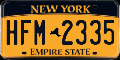 NY license plate HFM2335