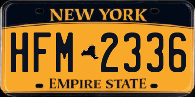 NY license plate HFM2336