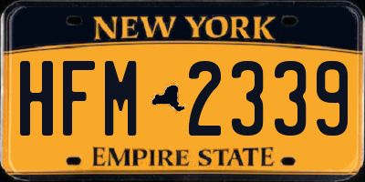 NY license plate HFM2339
