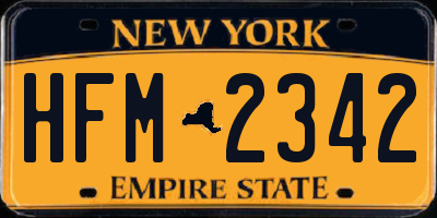 NY license plate HFM2342