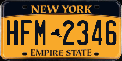 NY license plate HFM2346