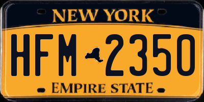 NY license plate HFM2350