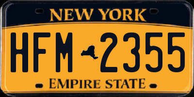 NY license plate HFM2355
