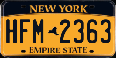 NY license plate HFM2363