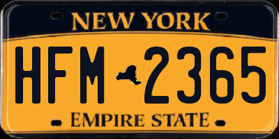 NY license plate HFM2365