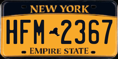 NY license plate HFM2367