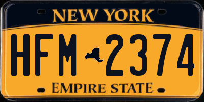 NY license plate HFM2374
