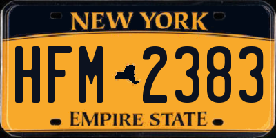 NY license plate HFM2383
