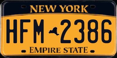 NY license plate HFM2386