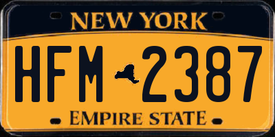 NY license plate HFM2387