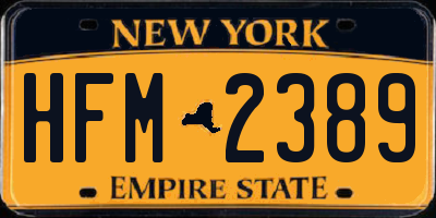 NY license plate HFM2389