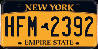 NY license plate HFM2392