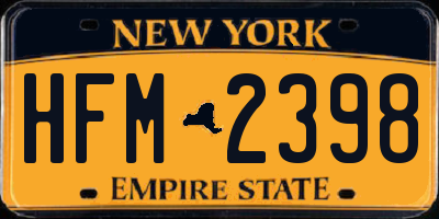 NY license plate HFM2398