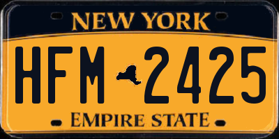 NY license plate HFM2425